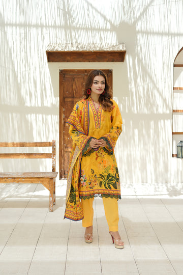 Sunflower Yellow Digital Printed 3-Piece Stitched ATP-52