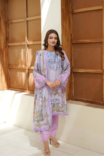 Lilac Bloom Digital Printed 3-Piece  Stitched ATP-51 (Copy)
