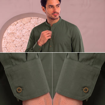 Men's Olive Green Embroidered FMTP-2626