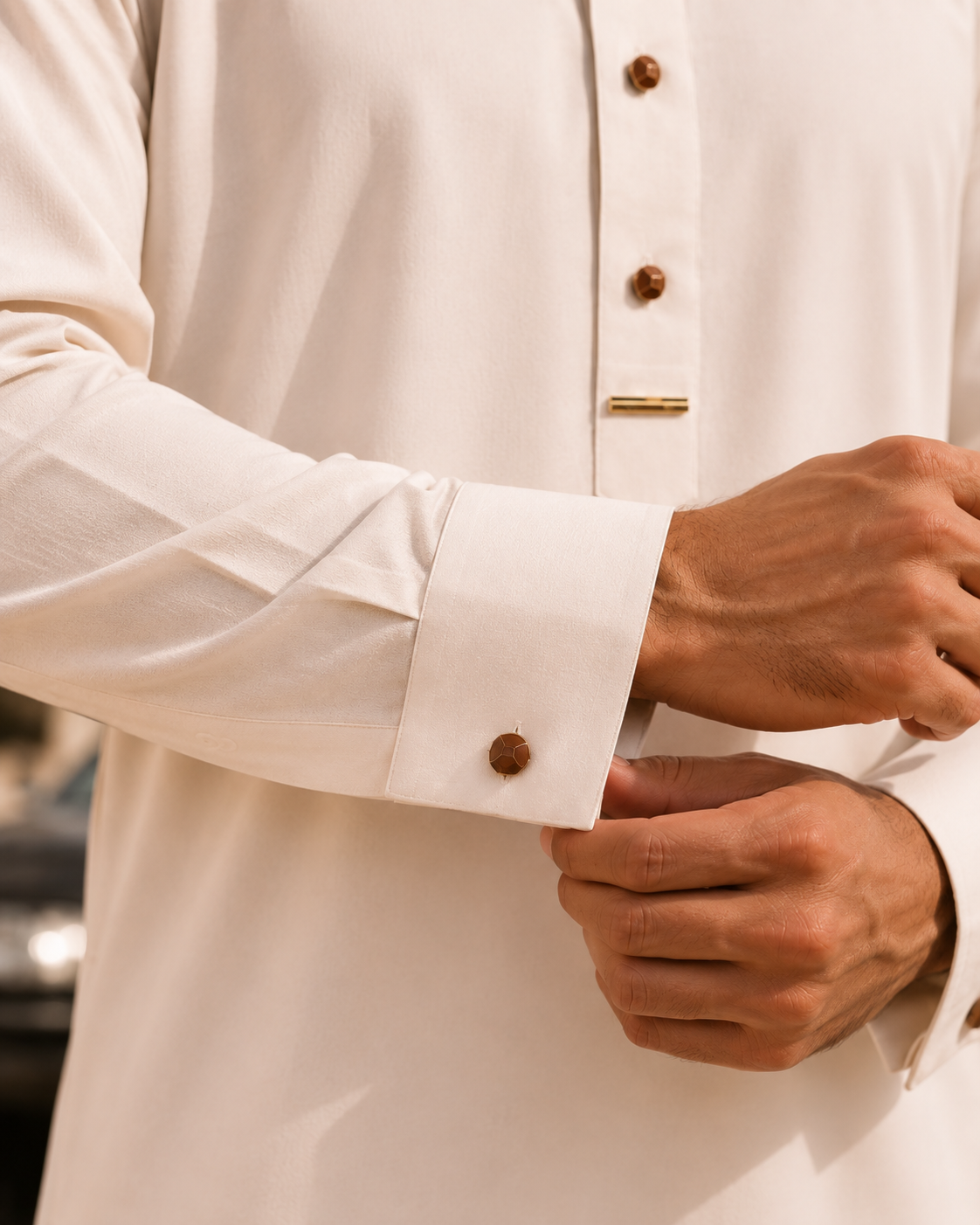men's kameez sleeve cuff stitching