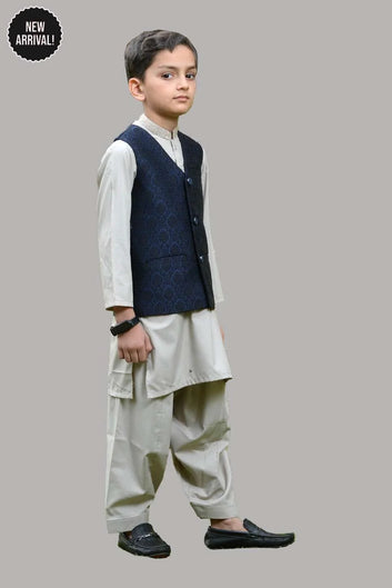 Kids Waist Coat blue 001