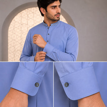 Men's Ice Blue Embroidered FMTP-2620