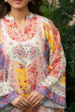 Floral Poly-Cotton 2-Piece Suit