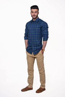 Premium Men's Formal Shirt Green Check