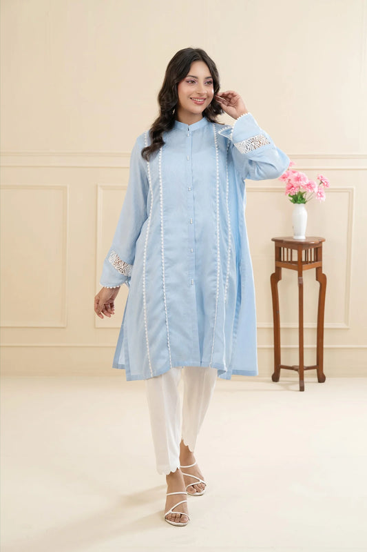 Blue Mist Lawn Fabric