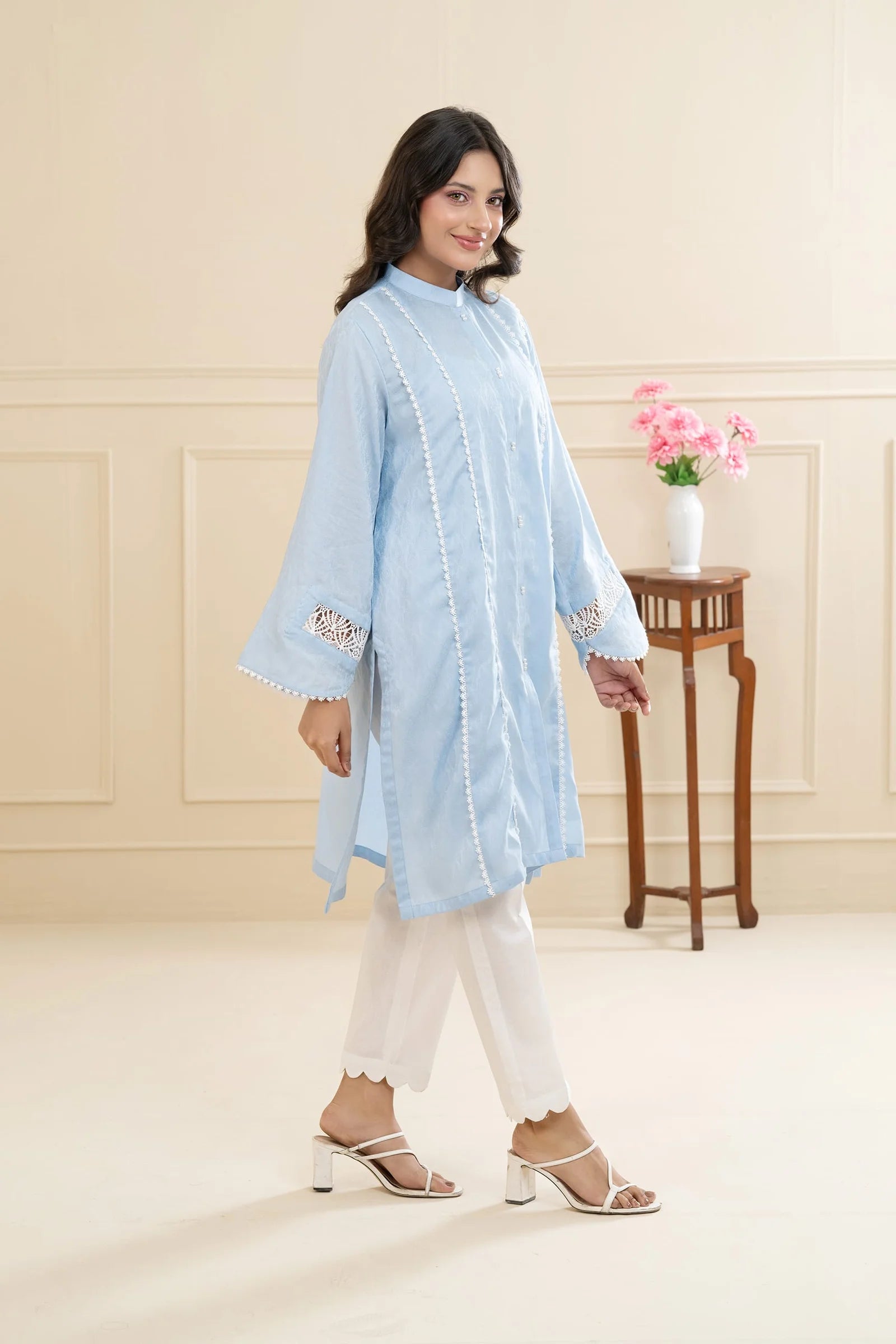Blue Mist Lawn Fabric