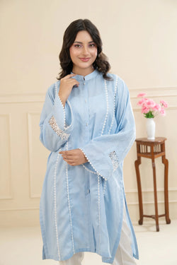 Blue Mist Lawn Fabric