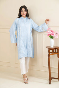 Blue Mist Lawn Fabric