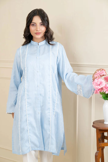 Blue Mist Lawn Fabric