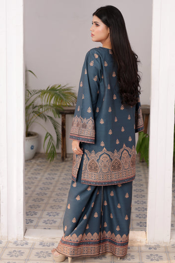 Mediable Blue Printed Suit – Summer Collection
