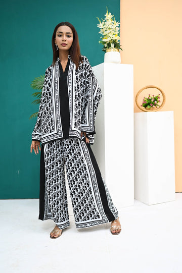 Premium Monochrome Muse Co-Ord Set Stitched ATP-20
