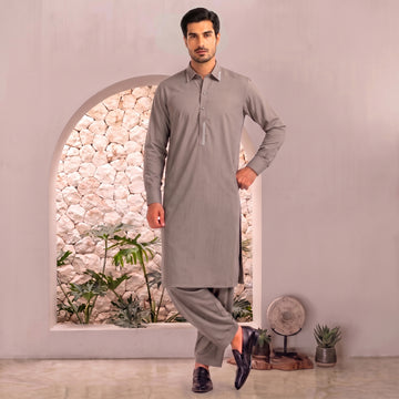 Men's Charcoal Grey Check Stitched FMTP -22