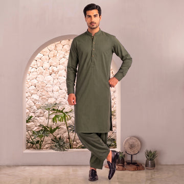 Men's Olive Green Embroidered FMTP-2626