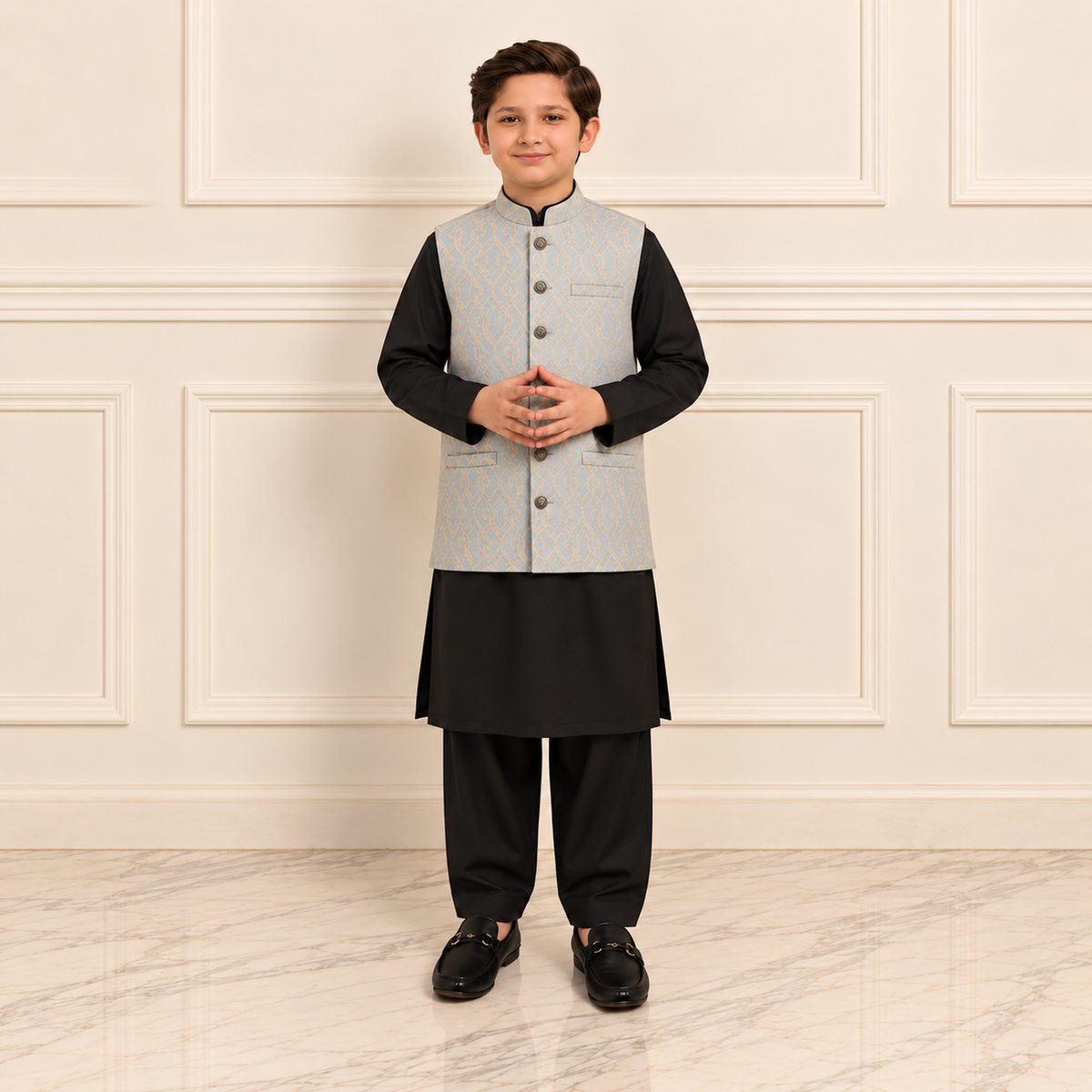 Firdous Kids Stitched Premium Waistcoat